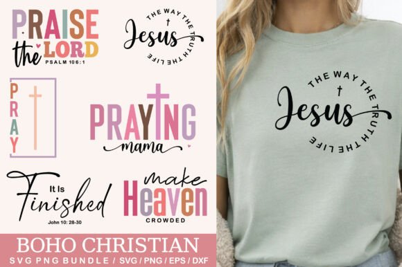 Boho Christian SVG PNG Bundle for T-Shirt Designs