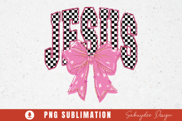 Checkered Bow Jesus PNG: T-Shirt Designs for Local Branding