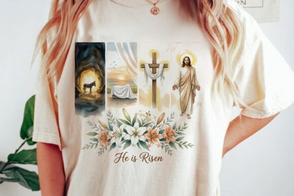Christian Easter Story Watercolor PNG