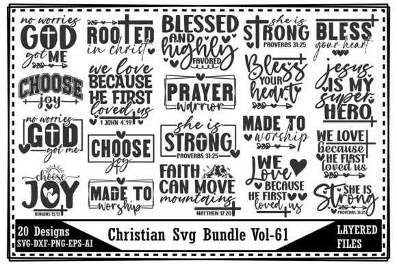 Christian SVG Bundle Vol-61 for T-Shirt Designs