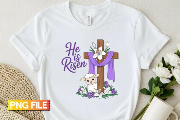 He is Risen PNG: Christian Easter PNG for T-Shirt Designs
