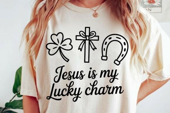 Jesus Is My Lucky Charm PNG & St. Bow PNG — T-Shirt Designs