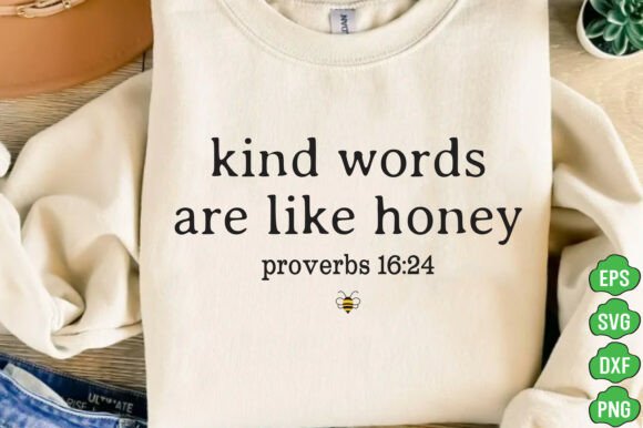 Kind Words Honey Bee Christian PNG, Bee — T-Shirt Designs