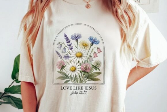 Love Like Jesus Wildflower Bouquet PNG for T-Shirt Designs