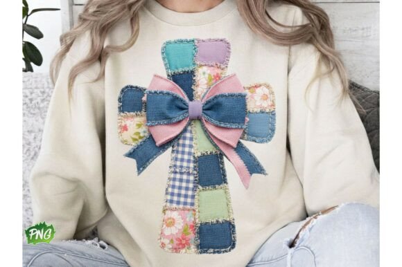 Patchwork Cross PNG, Easter Christian