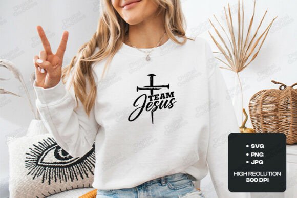 Team Jesus Christian Cross SVG for T-Shirt Designs